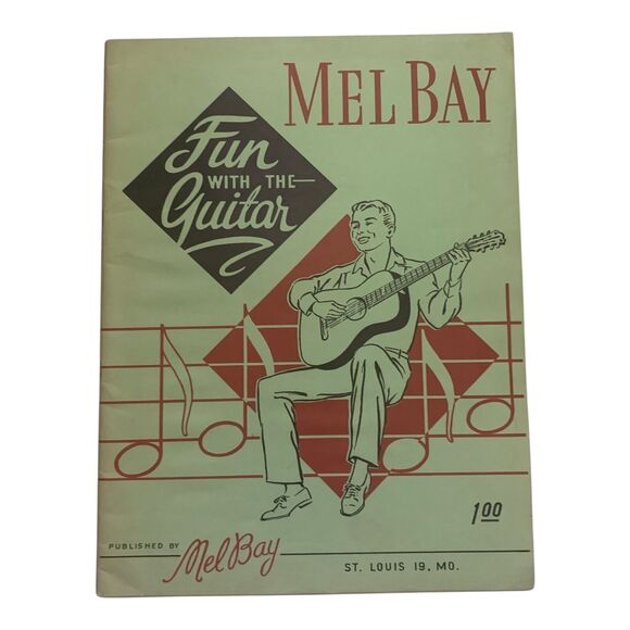 Vintage 1958 Mel Bay Fun With The Guitar Songbook Sheet Music Folk Songs - Picture 1 of 9